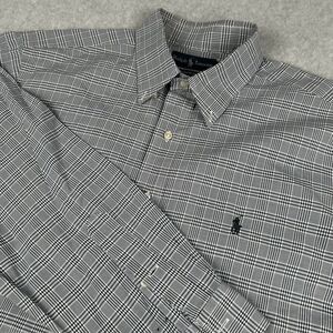 Ralph Lauren Shirt Men 17-34/35 Classic Fit Casual Button Down Plaid Long Sleeve